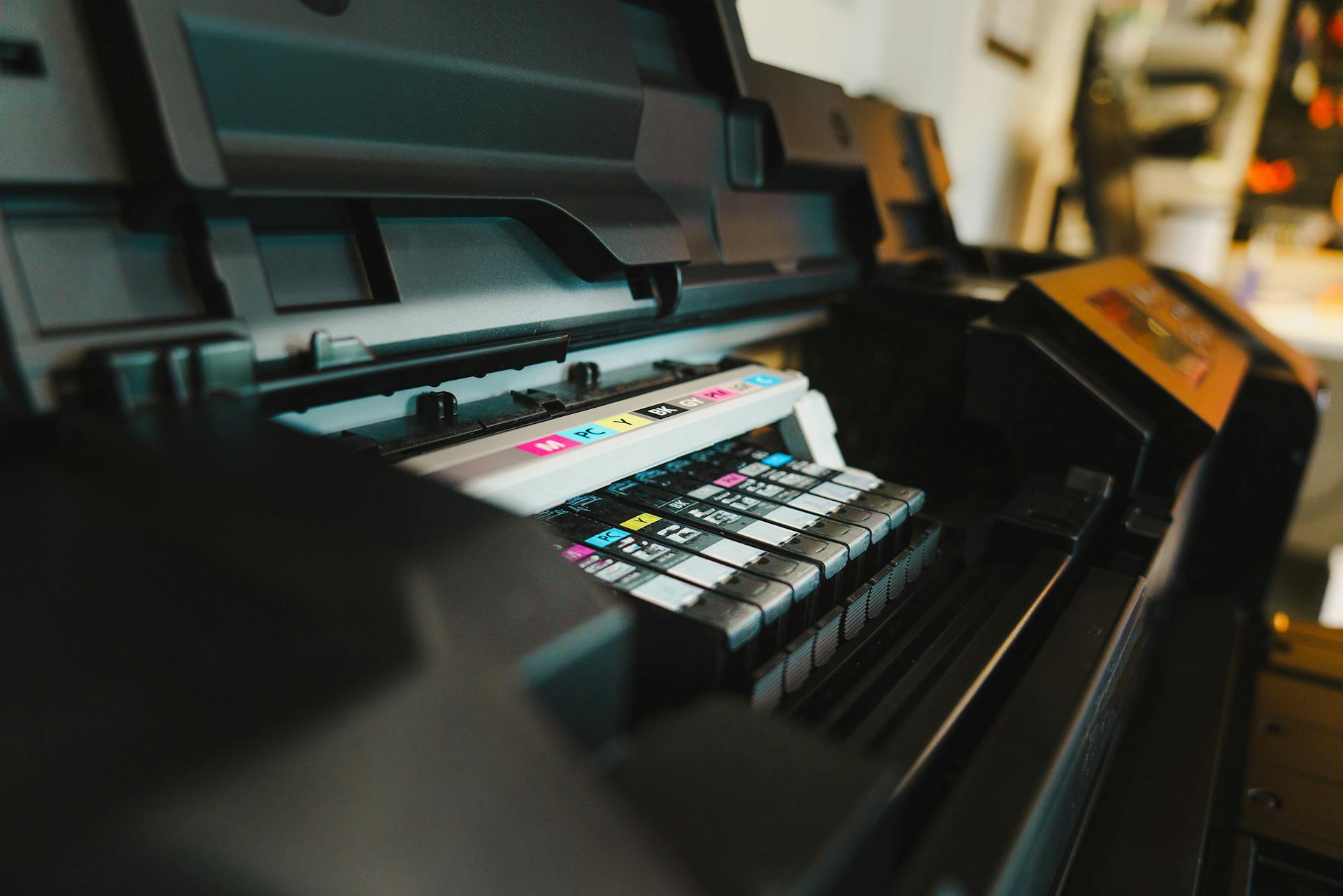 Close-up of a printer