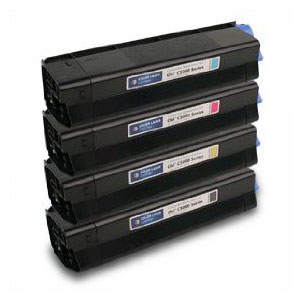 42127404, 42127403, 42127402, 42127401 Remanufactured Okidata Toner Cartridge Set