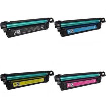 KLM Remanufactured HP CE250X, CE251A, CE252A, CE253A Toner Cartridge Set