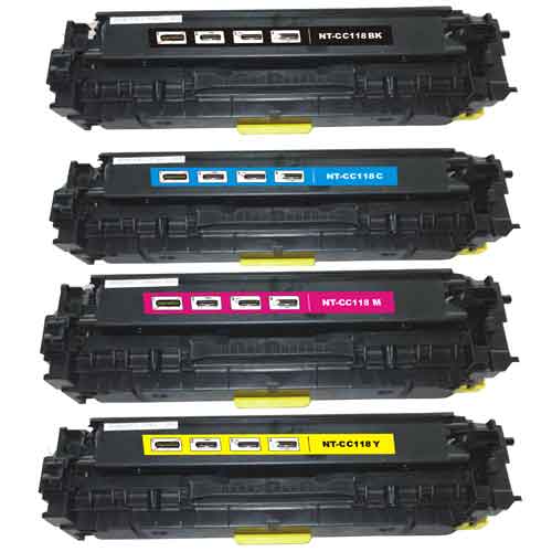 Set of 4 Compatible Canon Toner Cartridges 118 Bk, 118 C, 118 Y, 118 M