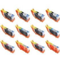 Set of 12 Compatible for Canon PGI-225 and CLI-226 Ink Cartridges 4 PGI-225 2 Each CLI-226 B,C,M,Y