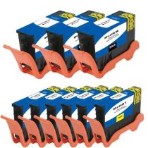 Compatible Set of 9 Lexmark 150XL Ink Cartridges: 3 Black & 2 each of Cyan, Magenta and Yellow