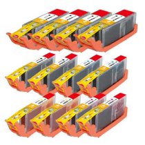 Compatible for Canon PGI-250XL & CLI-251XL Set of 12 Ink Cartridges: 4 Black and 2 of each Black, Cyan, Magenta, Yellow