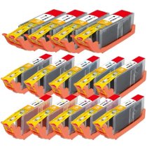 Compatible for Canon PGI-250XL & CLI-251XL Set of 14 Ink Cartridges: 4 Black and 2 of each Black, Cyan, Magenta, Yellow, Gray