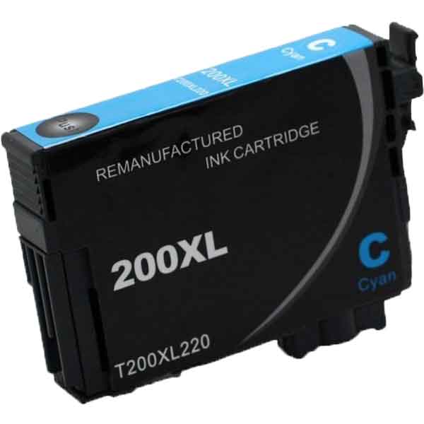 Remanufactured Epson 200XL Cyan High Yield Ink Cartridge
