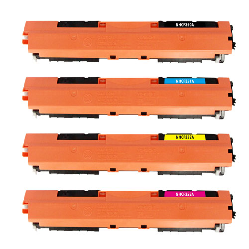 Compatible HP 130A Toner Cartridge Set: Black, Cyan, Magenta, Yellow