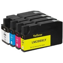 KLM Remanufactured Lexmark 200XL cartridge set of 4: 1 each Black, Cyan, Magenta, Yellow