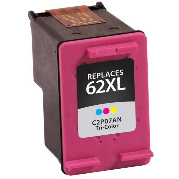 Replacement HP 62XL Color Ink Cartridge - C2P07AN - High Yield