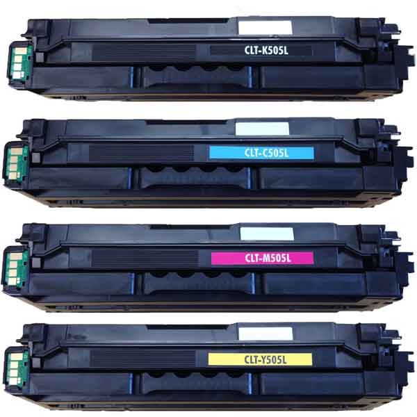 Set of 4 Compatible Samsung Toner Cartridges CLT-K505L, CLT-C505L, CLT-Y505L, CLT-M505L