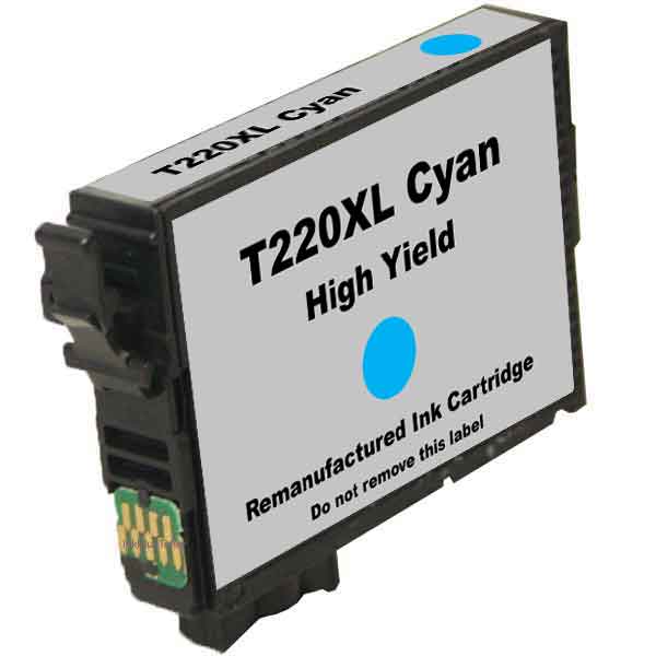 Remanufactured Epson 220XL Cyan High Yield Ink Cartridge (T220XL220)