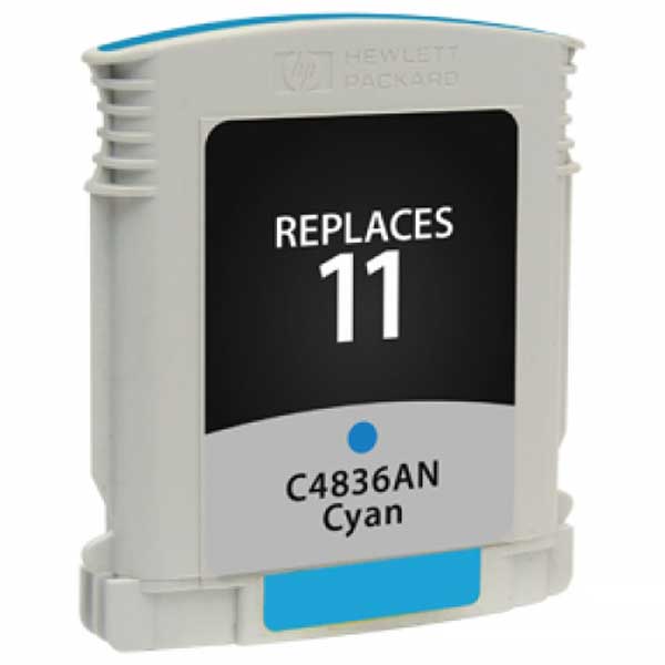 KLM Remanufactured HP 11 Cyan Ink Cartridge (C4836A)