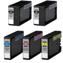 Compatible Canon PGI-1200XL set of 5 Ink Cartridges: 2 black and 1 each of Cyan, Magenta, Yellow