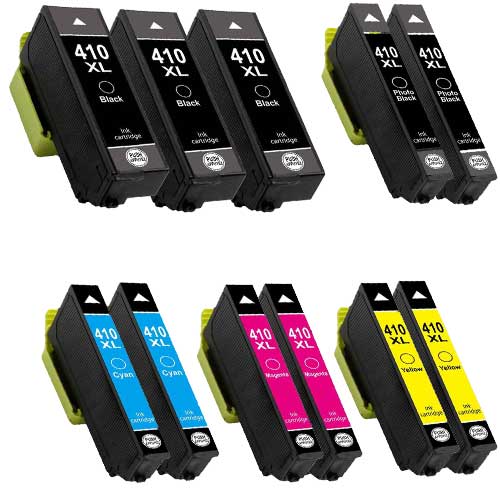 Set of 11 Remanufactured Epson T410XL Ink Cartridges - 3 Black and 2 Each Cyan, Magenta, Yellow, Photo Black