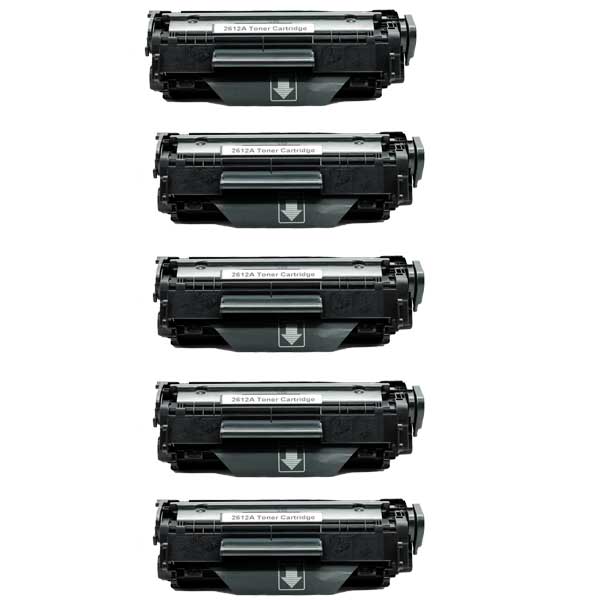 Compatible 5 pack of HP 12A Toner Cartridges (Q2612A)