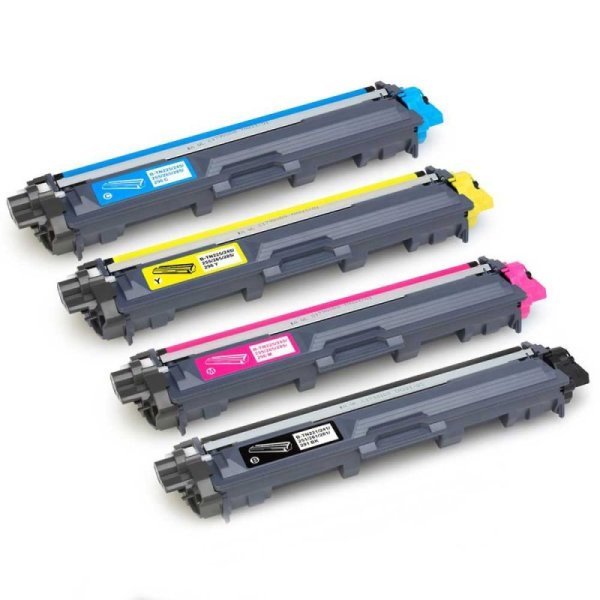 Compatible Brother TN221 Set of 4 Toners: 1 each Black, Cyan, Magenta, Yellow