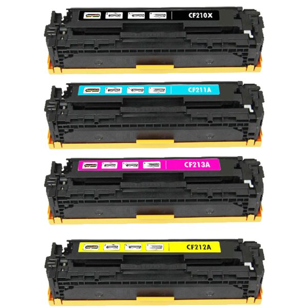 Compatible HP 131X 131A Set of 4 Toners: 1 each Black, Cyan, Magenta, Yellow