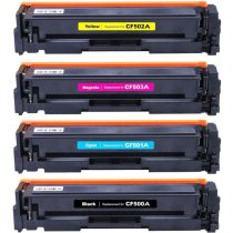 Compatible for HP 202A Set of 4 Toners: 1 each Black, Cyan, Magenta, Yellow