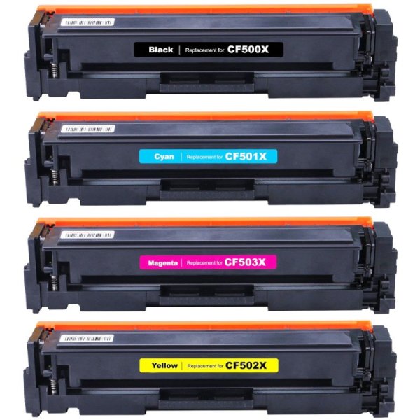 Compatible for HP 202X Set of 4 Toners: 1 each Black, Cyan, Magenta, Yellow