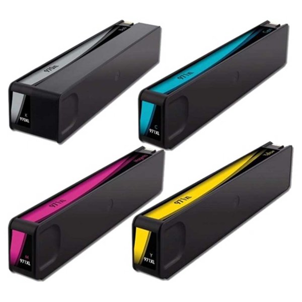 Compatible HP 970XL 971XL Set of 4 Ink Cartridges: 1 each Black, Cyan, Magenta, Yellow