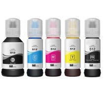 Compatible Epson T512 Set of 5 Ink: 1 each Black, Cyan, Magenta, Yellow, Photo Black