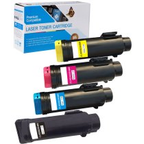 Compatible Dell H625, H825, S2825 Set of 4 Toners: 1 each Black, Cyan, Magenta, Yellow