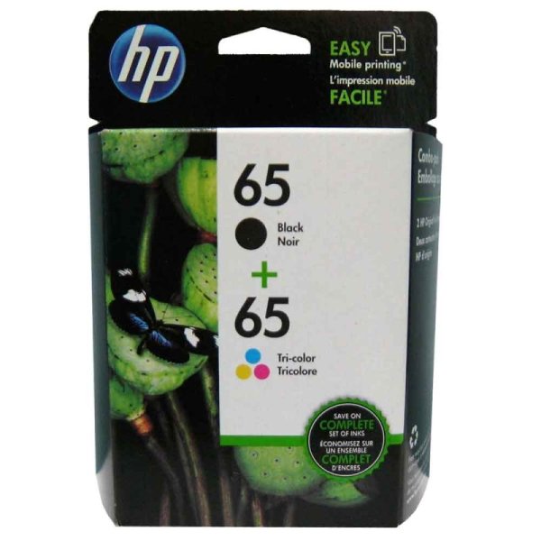 HP 65 Original Ink Cartridge, Black/Tricolor Combo Pack