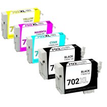 Remanufactured Epson 702XL Ink Cartridge 5-Pack Combo