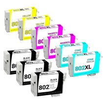 Remanufactured Epson 802xl Ink Cartridge 9-Pack Combo