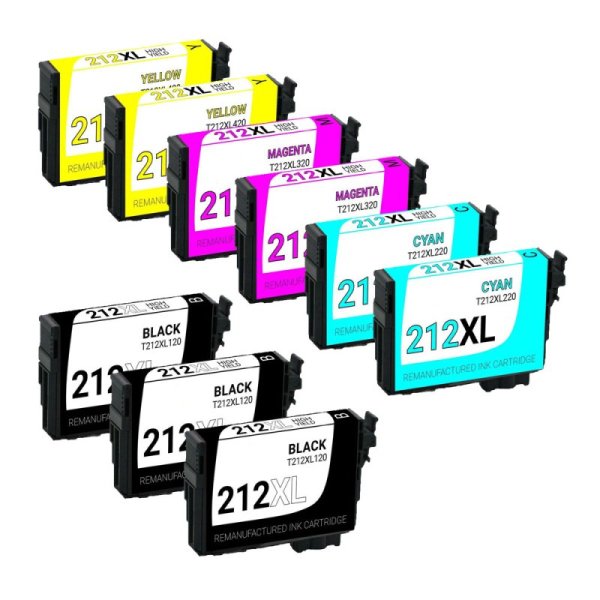 Remanufactured Epson 212xl Ink Cartridge 9-Pack Combo