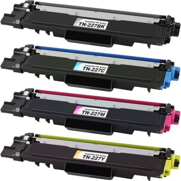 Compatible Brother TN227 Toner Cartridge 4-Pack Combo