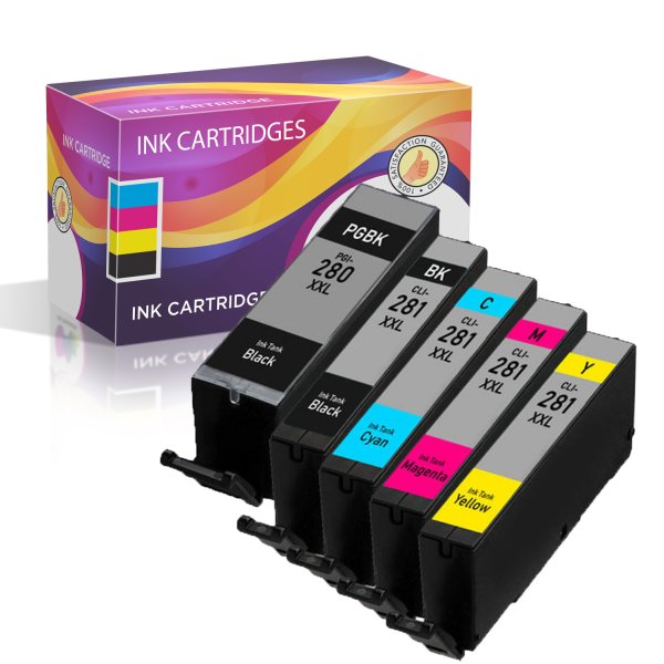 Canon 280XXL and 281XXL Compatible Super High-Yield Ink Cartridge - 5 pack