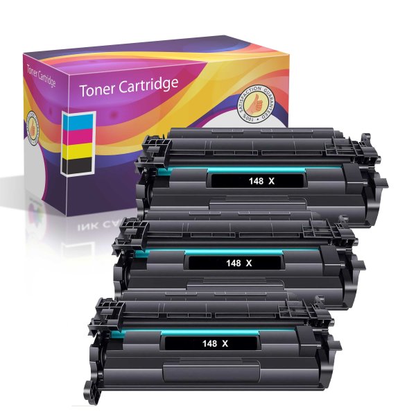 Compatible HP 148X Toner Cartridges Set of 3