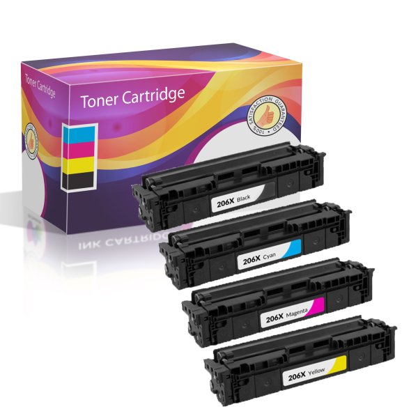 Compatible HP 206X Set of 4 Toner Cartridges Black Cyan Magenta Yellow