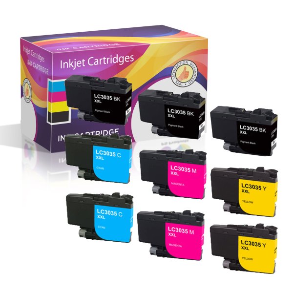 Set of 9 Compatible for Brother LC3035 Ink Cartridges 3 Black 2 Each Cyan, Magenta, Yellow