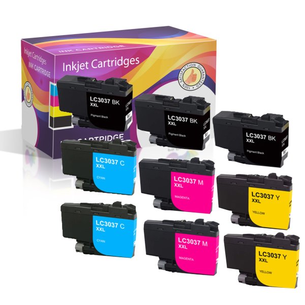 Compatible Brother LC3037 Ink Cartridges 3 Black and 2 Each Color