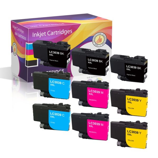 Compatible Brother LC3039 Ink Cartridges 3 Black and 2 Each Color