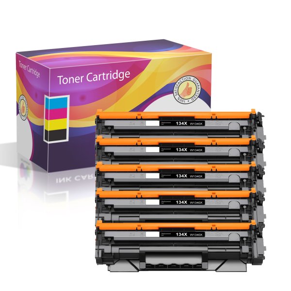 Compatible HP 134X Toner Cartridges Set of 5