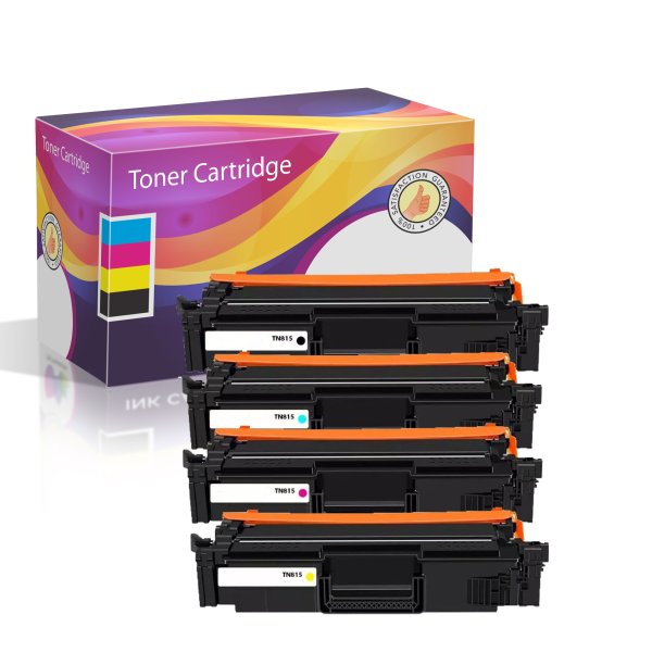 Compatible Brother TN815 Toner Cartridges 4-Pack: 1 Black, 1 Cyan, 1 Magenta, 1 Yellow