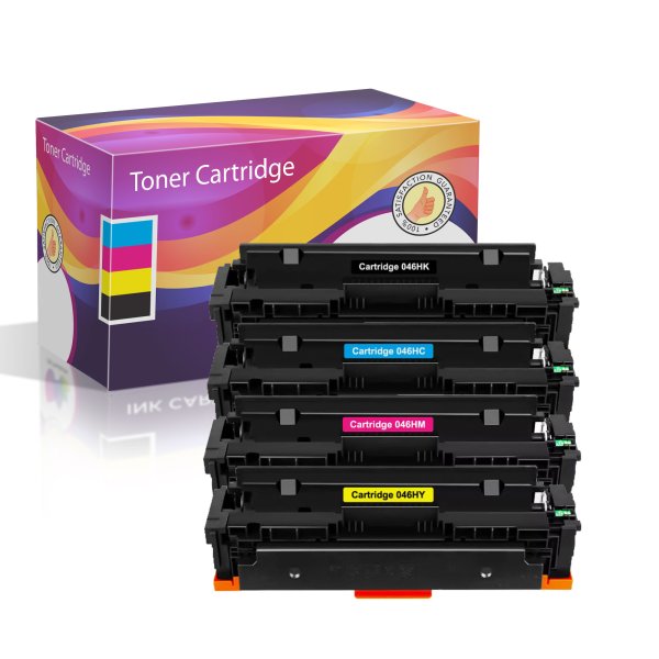 Compatible Canon 046H Toner Cartridges Combo Pack 1 Black, 1 Cyan, 1 Magenta, 1 Yellow