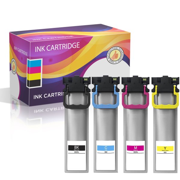 Remanufactured Epson 902XL Black, Cyan, Magenta, Yellow Ink Cartridge Set