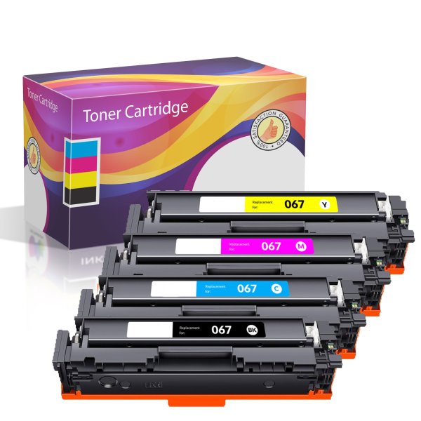 Compatible Canon 067 Black, Cyan, Magenta, and Yellow Toner Cartridges