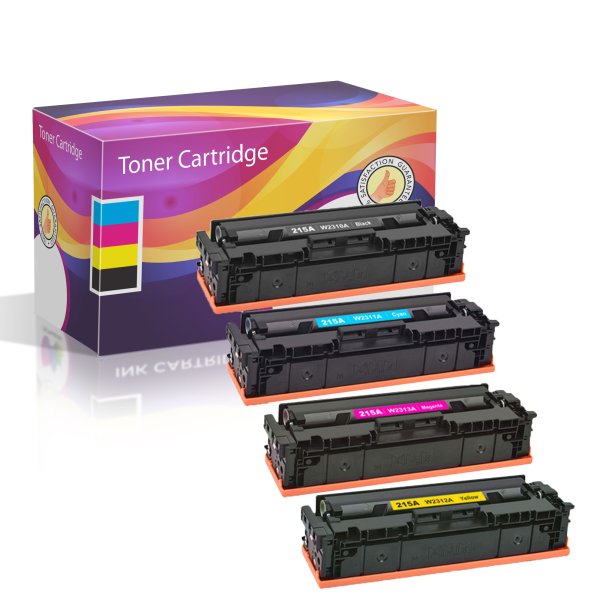 Compatible HP 215A Black, Cyan, Magenta, and Yellow Toner Cartridges