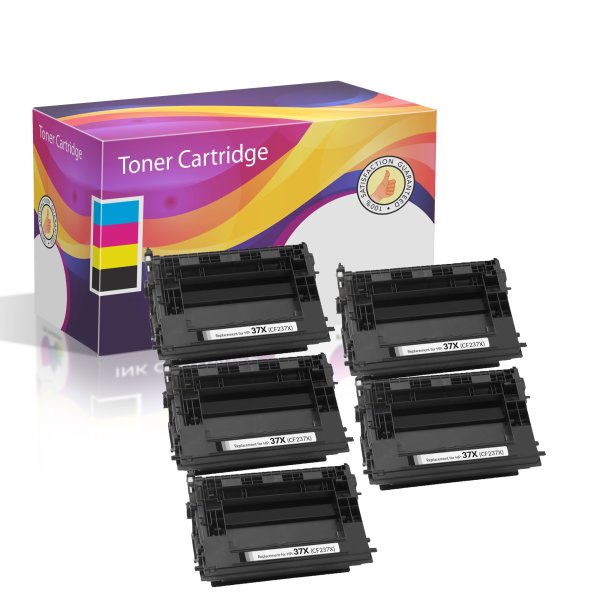 Compatible HP 37X Toner Cartridges Pack of 5