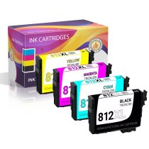 Epson 812XL Remanufactured Ink Cartridges - Black, Cyan, Magenta, Yellow