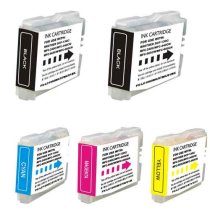 Compatible Set of 5 for Brother LC51: 2 Black and 1 each Magenta, Cyan, Yellow Cartridges